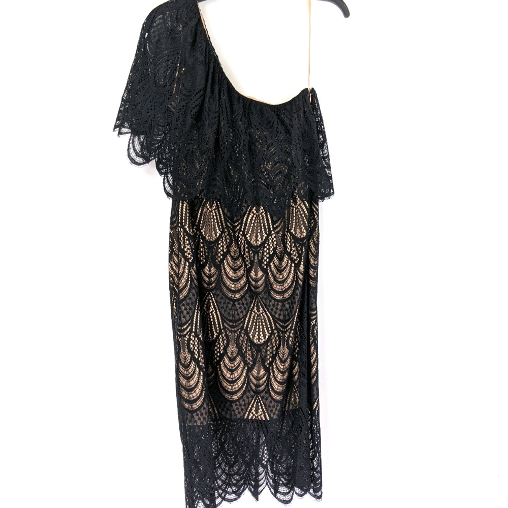 NWT Dress The Population Black Violet One Shoulder - Picture 5 of 8